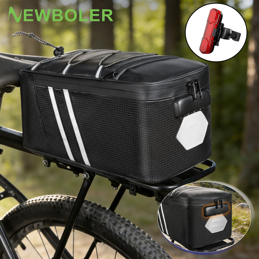 Cycling Gear Storage Rack - パスワードロック自転車後部座席バッグ MTB バイクラックバッグ トランクパニア 大容量サイクリング防水トラベルバッグ ﻿