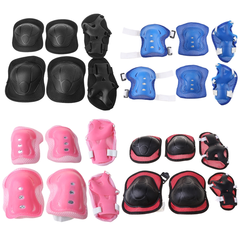 Cycling Protective Gear Kids - 6点セット子供用保護具セット、子供用膝パッド、幼児用膝肘パッド、リストガード付き3in1、スケート、サイクリング、バイク、スクーター用