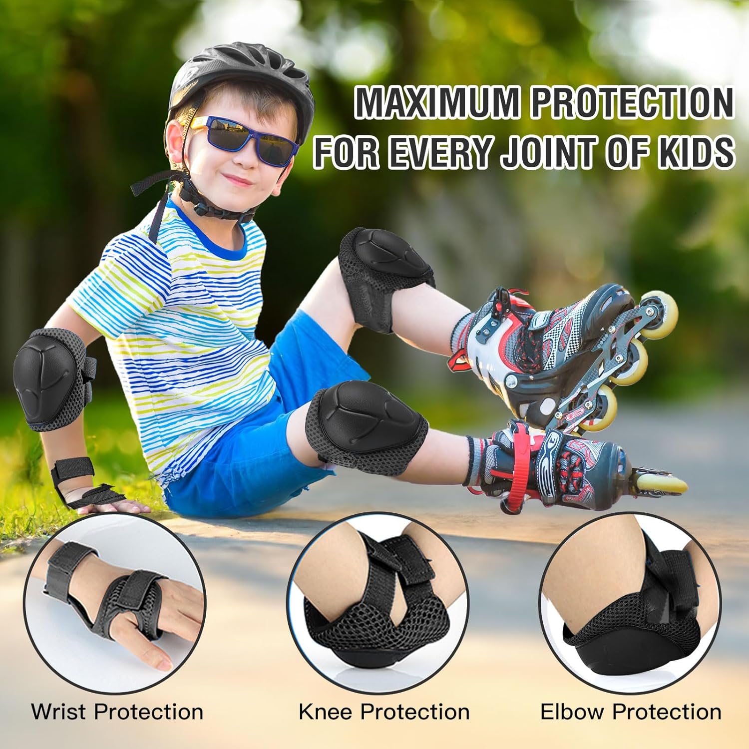 6個入り子供用保護具セット、3～14歳向け、スケート、サイク - Cycling Protective Gear Kids のレビューと価格