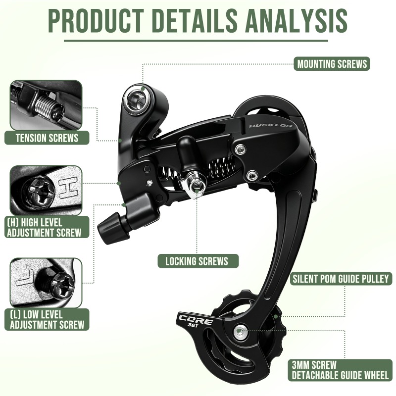 BUCKLOS 8S 9S MTB リアディレイラー 自転車 - Cycling Gear Stand のレビューと価格