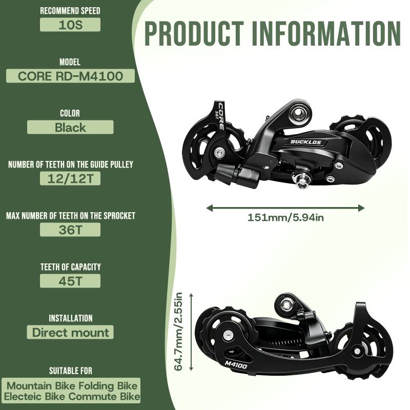 BUCKLOS 10速MTBリアディレイラー ダイレクトマウ - Cycling Gear Stand のレビューと価格