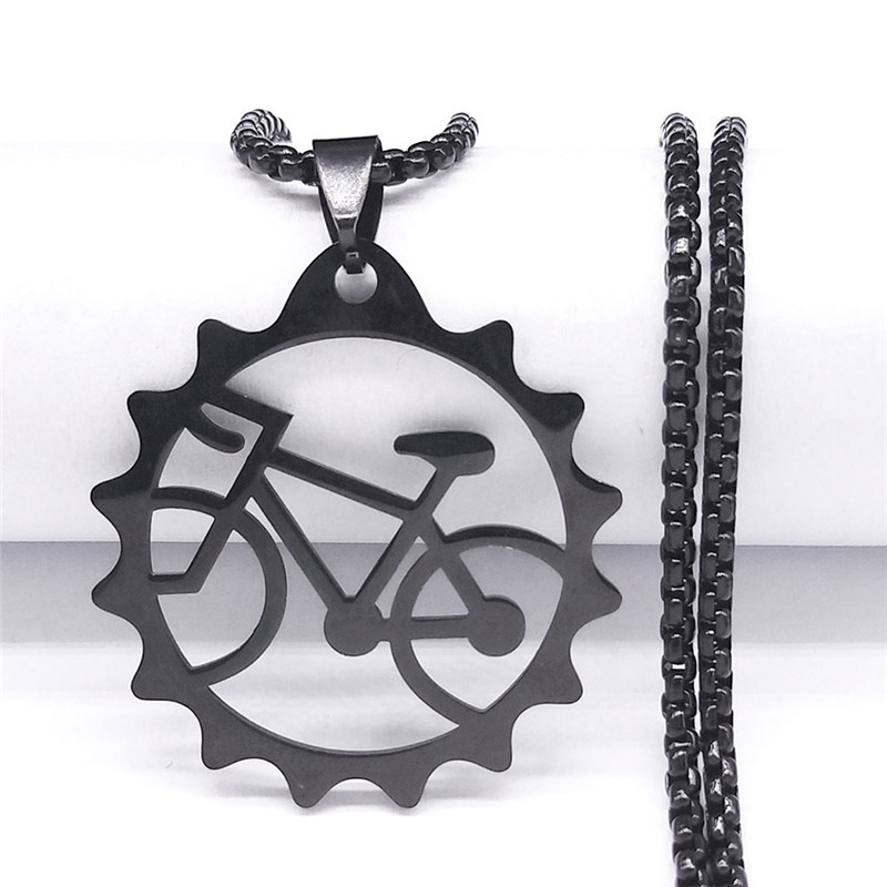ステンレス鋼中空ギア自転車ペンダントネックレスカットアウトラ - Cycling Gear Gifts のレビューと価格