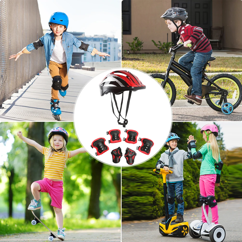 7 個の自転車スポーツ保護具セット調整可能な子供用安全スケー - Cycling Protective Gear Kids のレビューと価格
