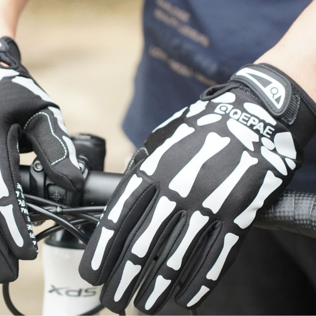 1 ペアスケルトンバイク手袋フルフィンガーサイクリング手袋男 - Cycling Gear Gifts のレビューと価格