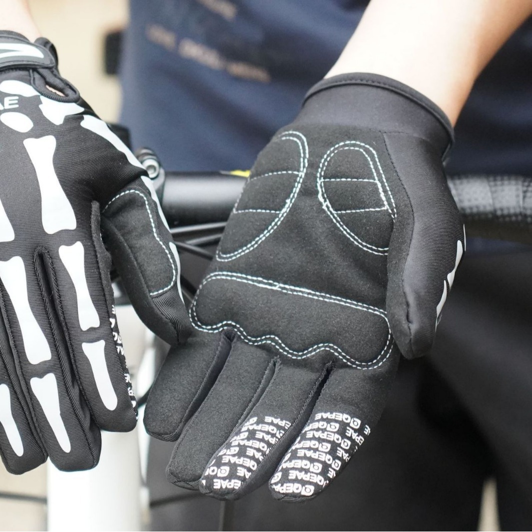 1 ペアスケルトンバイク手袋フルフィンガーサイクリング手袋男 - Cycling Gear Gifts のレビューと価格