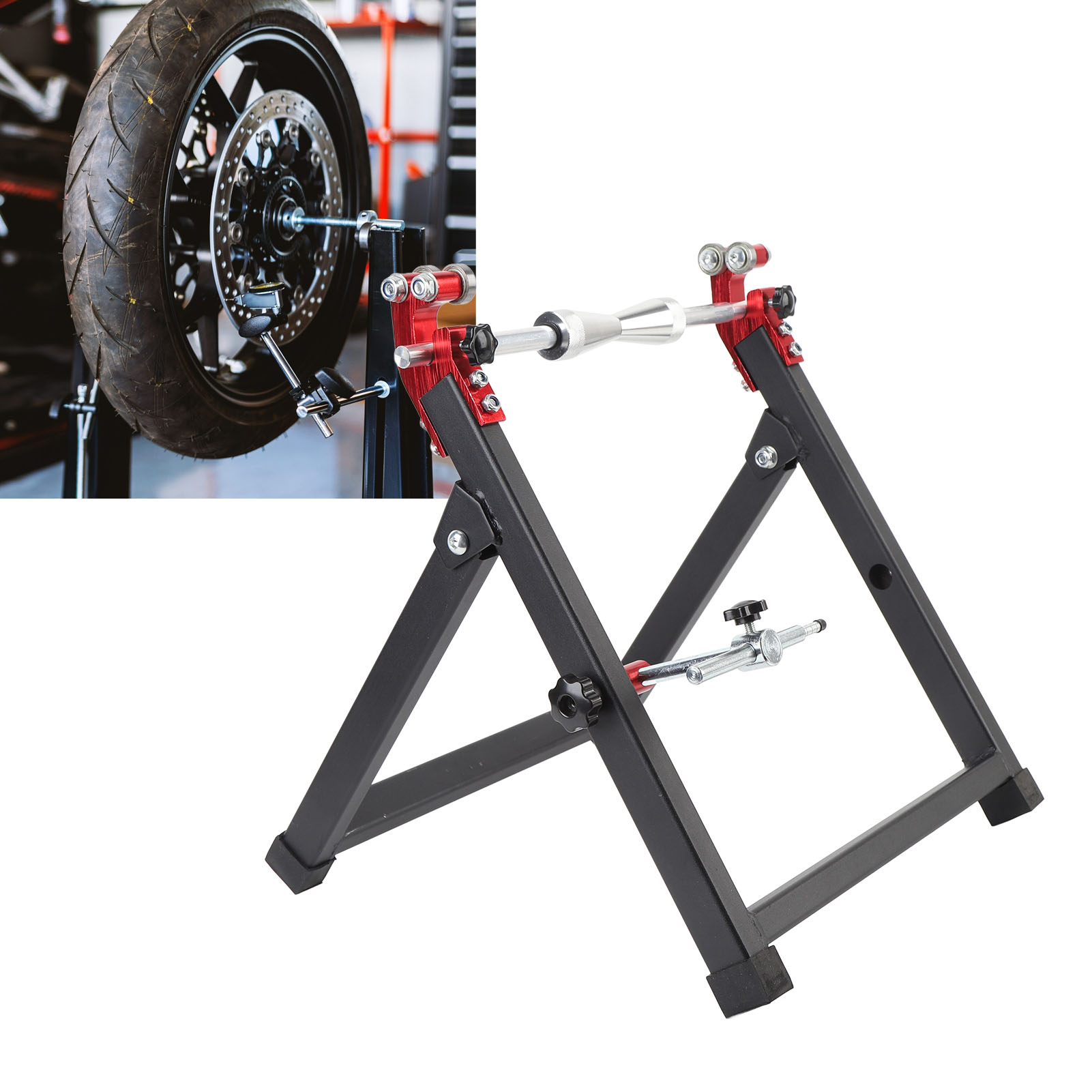 ホイールツルーイングスタンド 折りたたみ式オートバイホイール - Cycling Gear Stand のレビューと価格