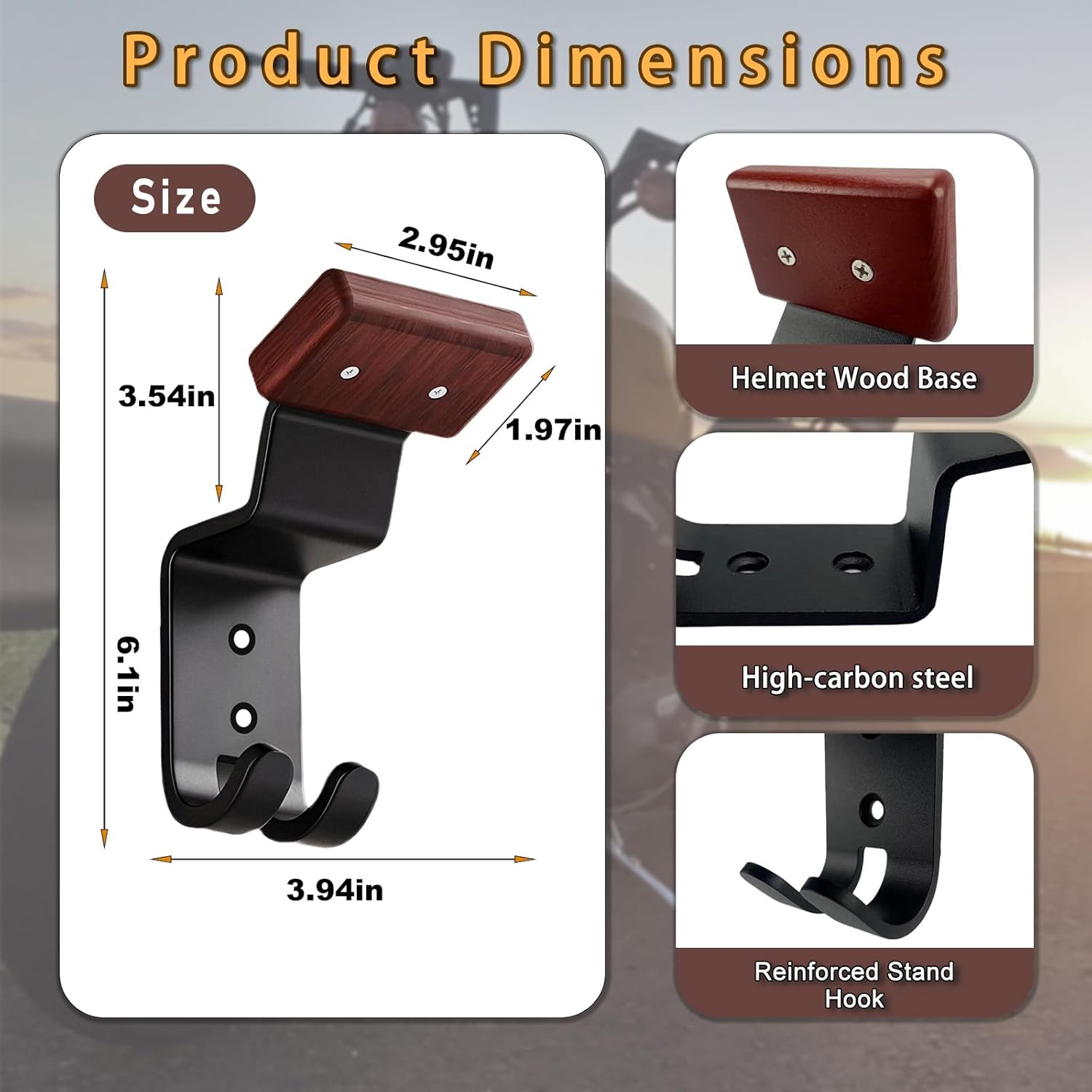 オートバイヘルメットホルダー壁掛け、頑丈なヘルメットハンガー - Cycling Gear Stand のレビューと価格